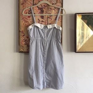 H&M HM BRAND STRETCH COTTON BLUE WHITE MARINE STRIPE MINI BABYDOLL DRESS 4